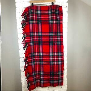 Vintage Amana Fine Woolen Mills Red Plaid Throw